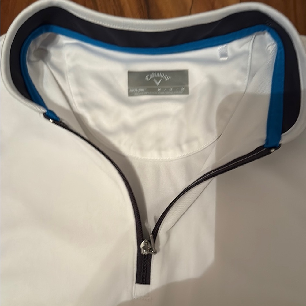 Callaway White Cream Sleeveless Fitted Polo Tank Top - Picture 3 of 4